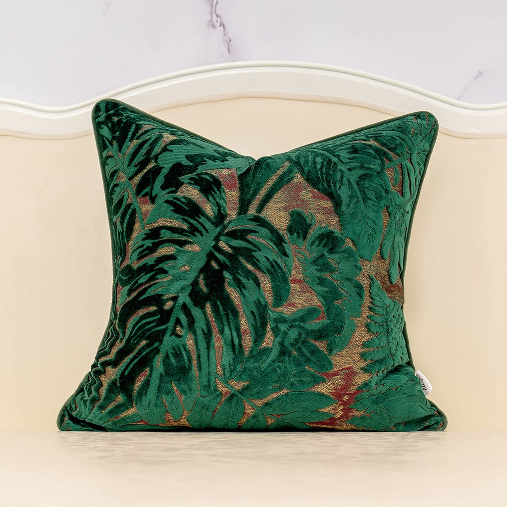 Alerfa 12 x 20 Inch Light Blue Rectangle Maple Leaf Pillow Embroidery Cut Velvet Cushion Case Luxury Modern Lumbar Throw Pillow Cover Decorative Pillow for Couch Sofa Living Room Bedroom Car