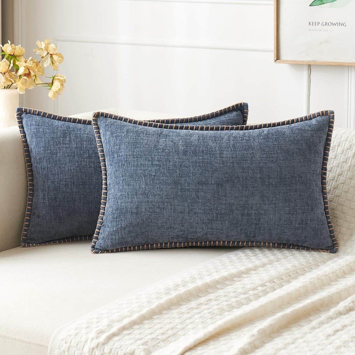 MIULEE Fall Decorative Couch Throw Pillow Covers 18x18 Inch Burnt Orange