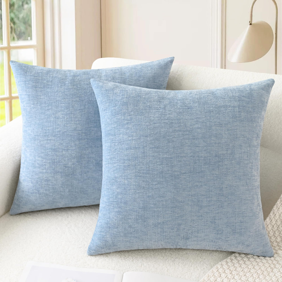 CaliTime Decorative Couch Throw Pillow Covers 18 X 18 Inches Medium Grey