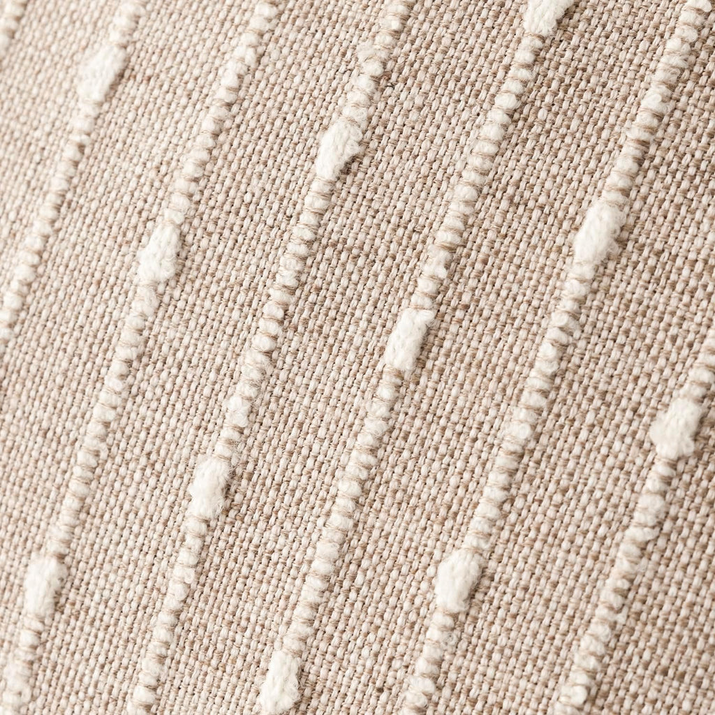Foindtower Decorative Striped Boucle Throw Pillow Cover 20x20 Natural Beige