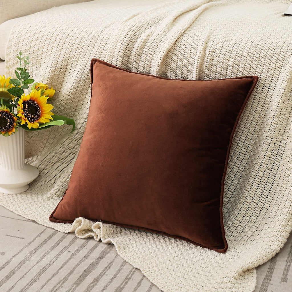 Velvet Navy Blue Throw Pillow Covers 18”x18”Pack of 2 Soft Decorative