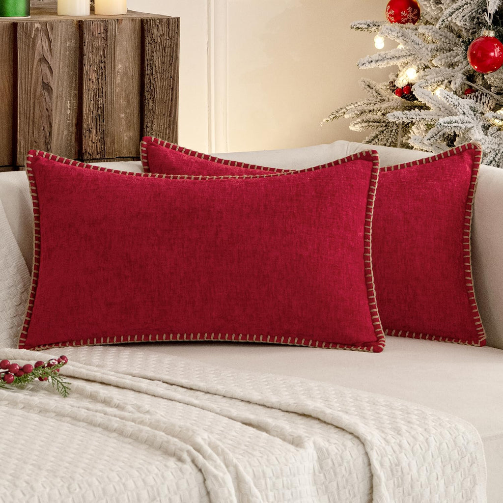 MIULEE Fall Decorative Couch Throw Pillow Covers 18x18 Inch Burnt Orange