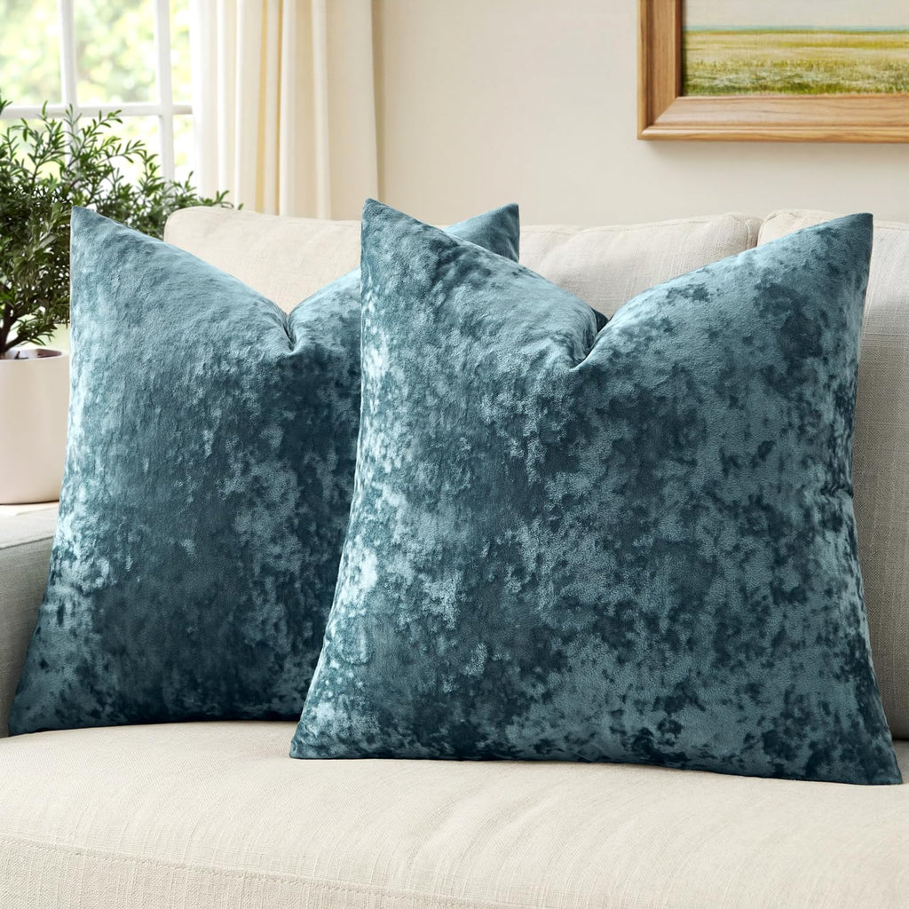 MIULEE Fall Velvet Throw Pillow Covers Burnt Orange 18x18 inch Set of 2