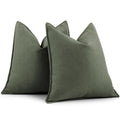 ZWJD Beige Pillow Covers 20x20 Set of 2 Chenille Throw Pillow Covers with Elegant Design Soft and Luxurious Decorative Throw Pillows for Couch, Bed, and Home Decor