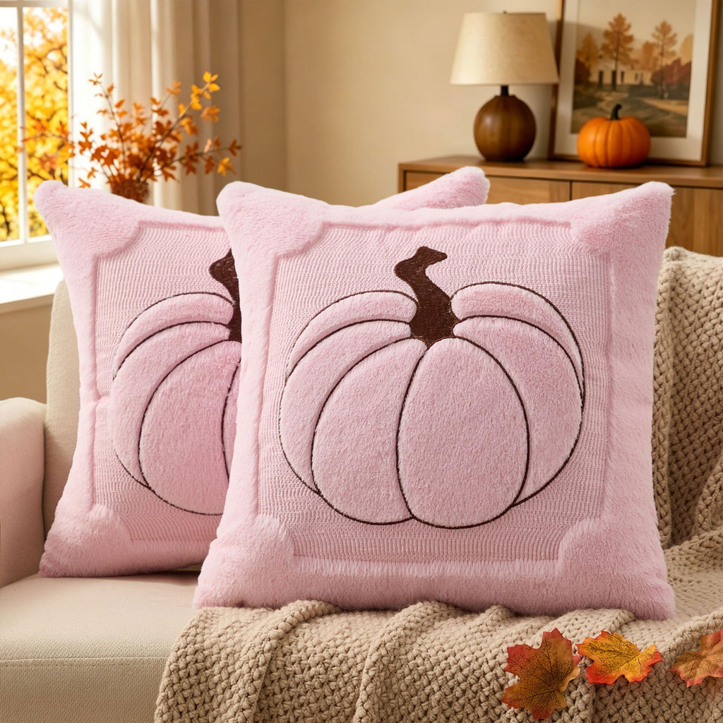 Allorry Fall Pillow Covers 18x18 2 Pack Beige Pumpkin Home Decor PT010A18