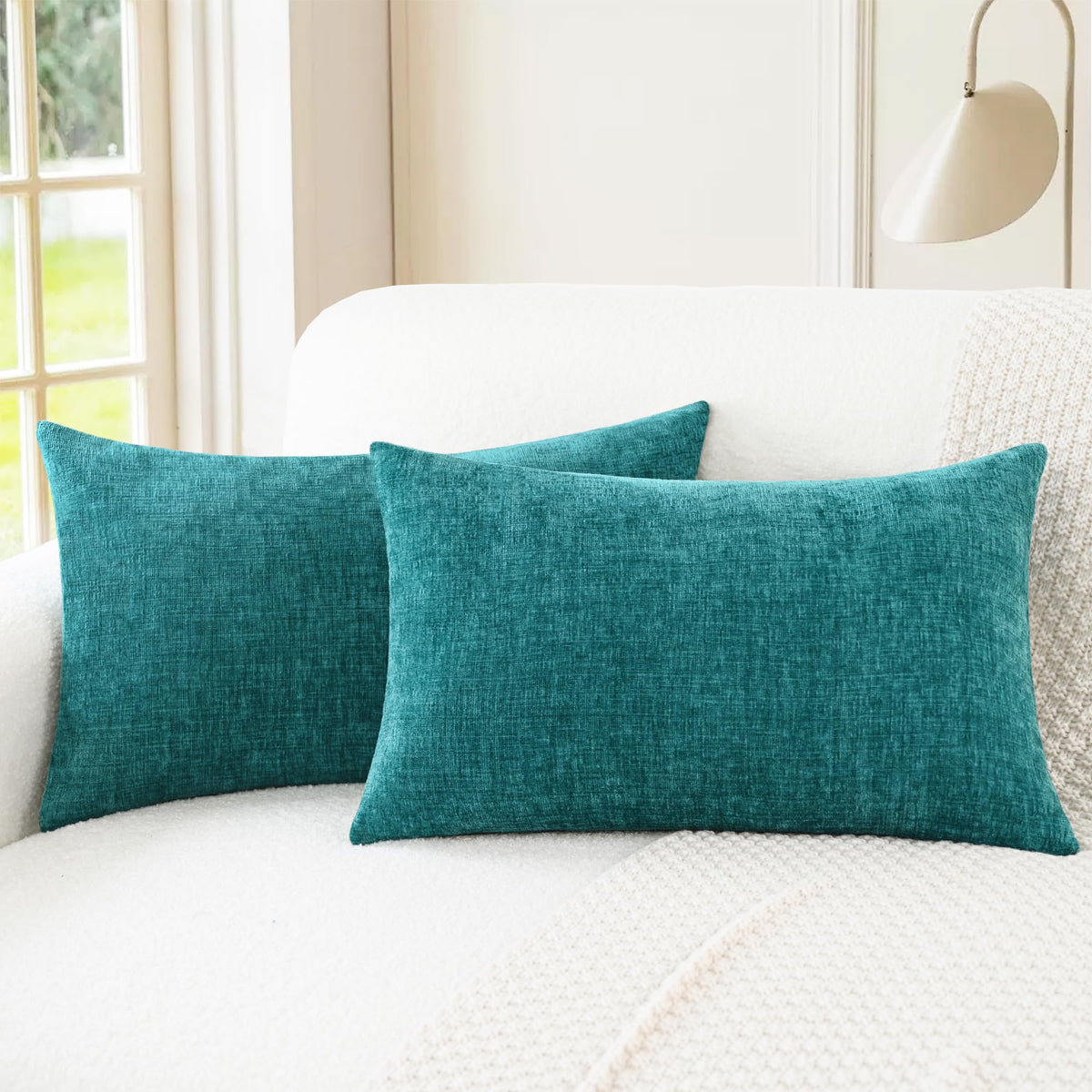CaliTime Decorative Couch Throw Pillow Covers 18 X 18 Inches Medium Grey