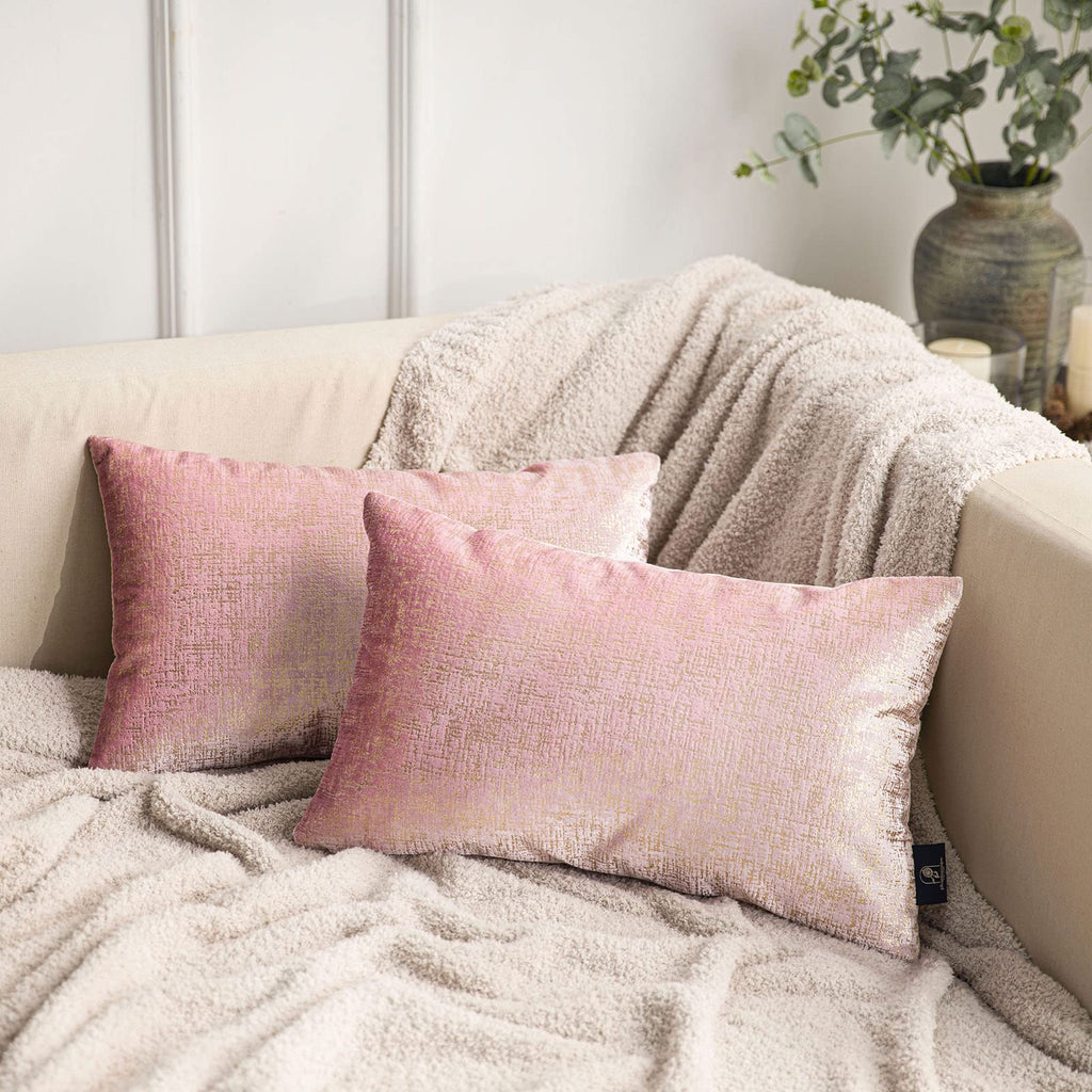 Phantoscope Pack of 2 Sparkling Velvet Geometric-pattern Throw Decorative Pillow Cover Soft Gold Glitter Square Cushion Cover Pillowcase for Couch Bed and Chair, Dark Brown, 18 x 18 inches, 45 x 45 cm