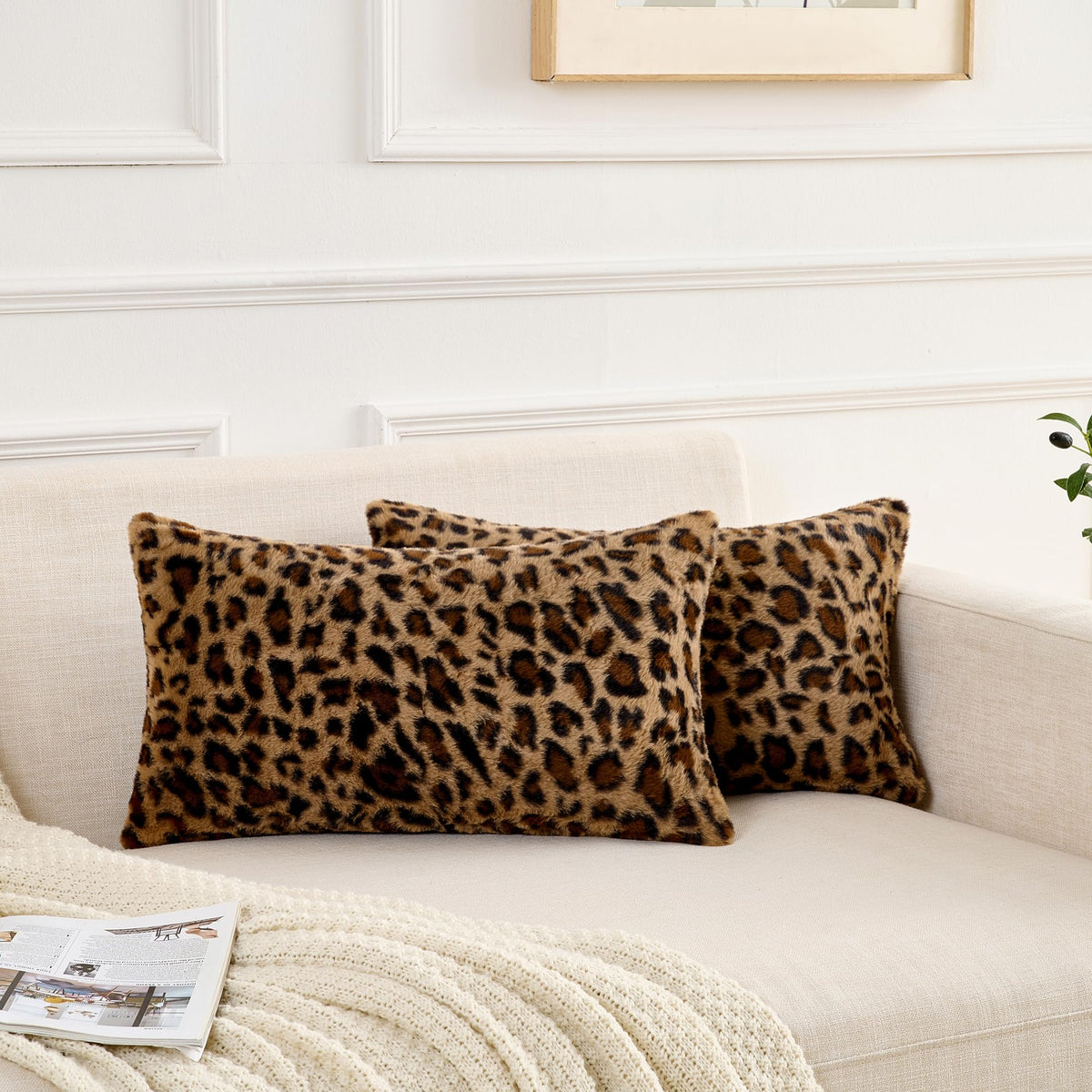 GALMAXS7 Cheetah Pillow Covers Leopard Throw Pillow Covers Set of 2, 18x18