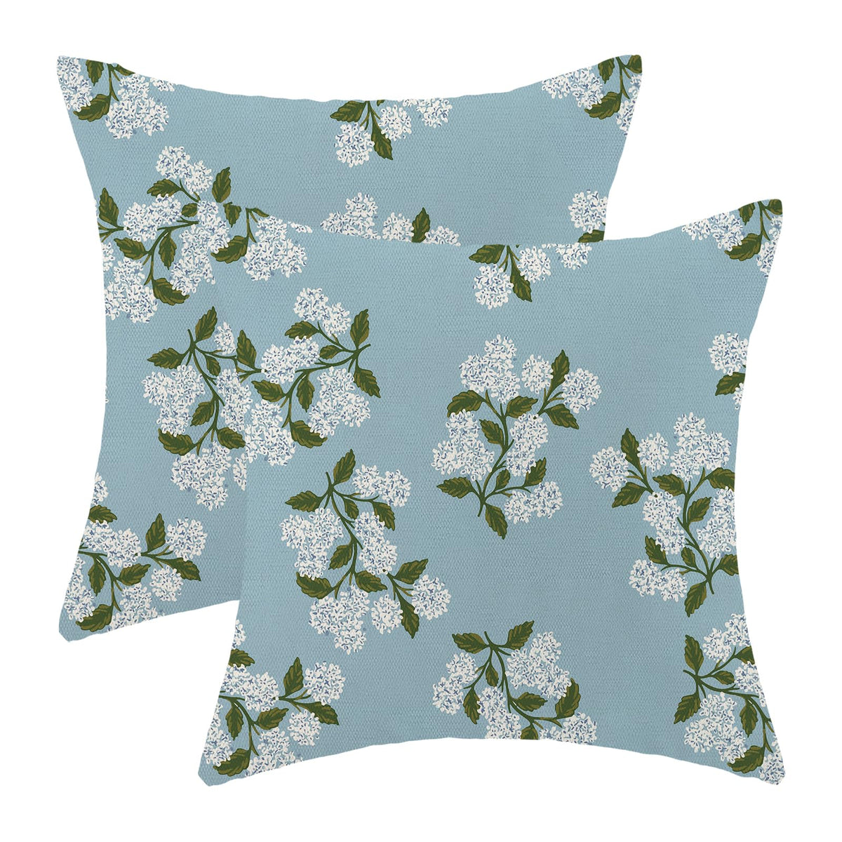 Spring Sage Green Wild Flower Pillow Covers 18x18 Set of 2