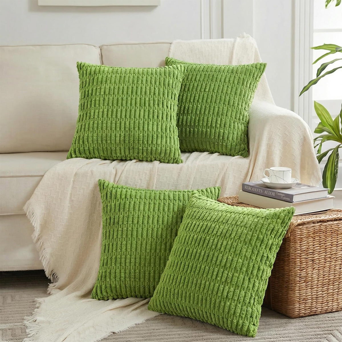 Fancy Homi 4 Packs Decorative Throw Pillow Covers for Living Room Couch Bed, Modern Farmhouse Boho Home Décor Accent Cushion Case, 18" x 18", Neutral