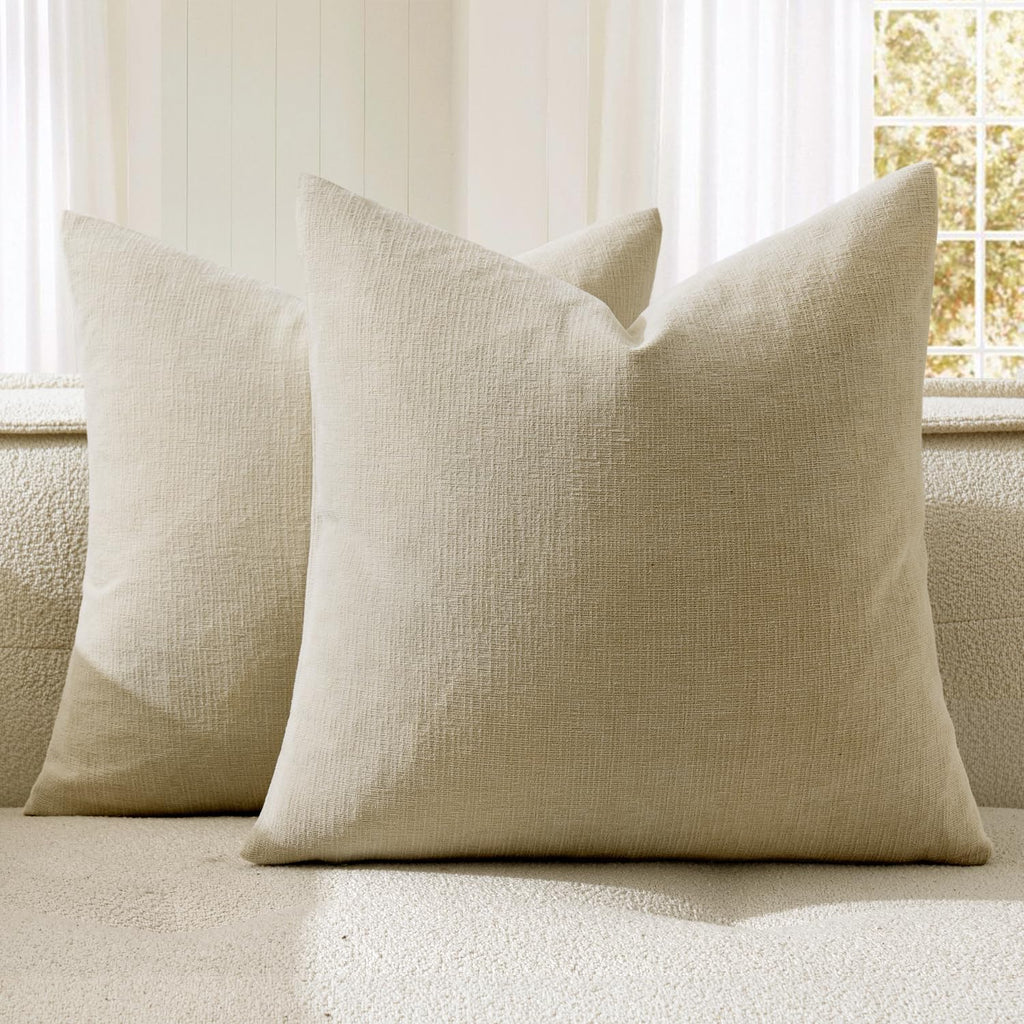 MIULEE Olive Green Chenille Couch Throw Pillow Covers, 18x18