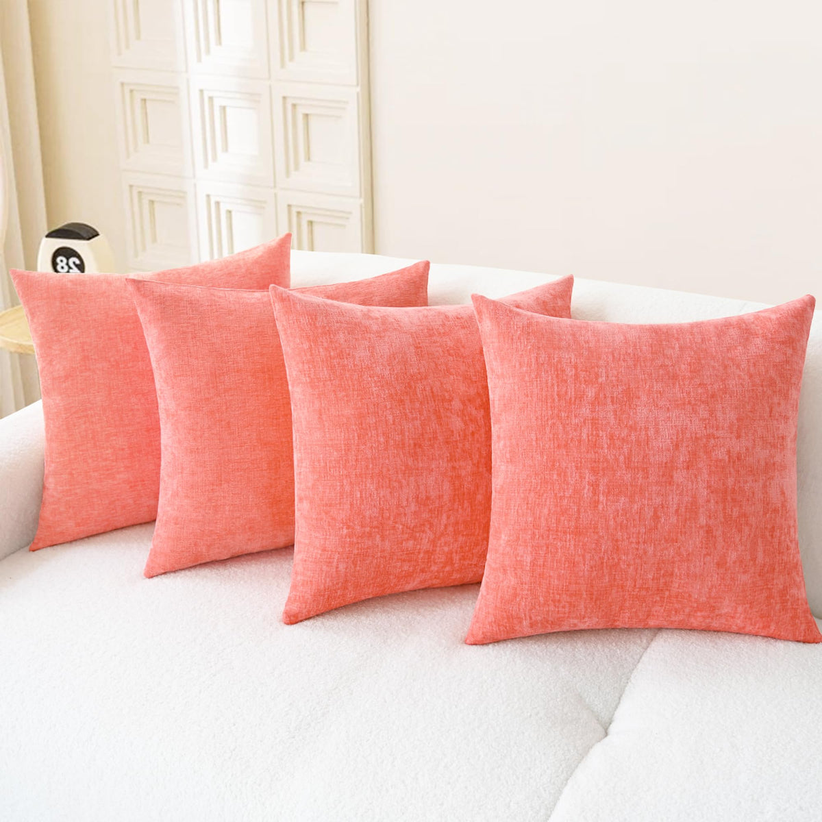 CaliTime Decorative Couch Throw Pillow Covers 18 X 18 Inches Medium Grey
