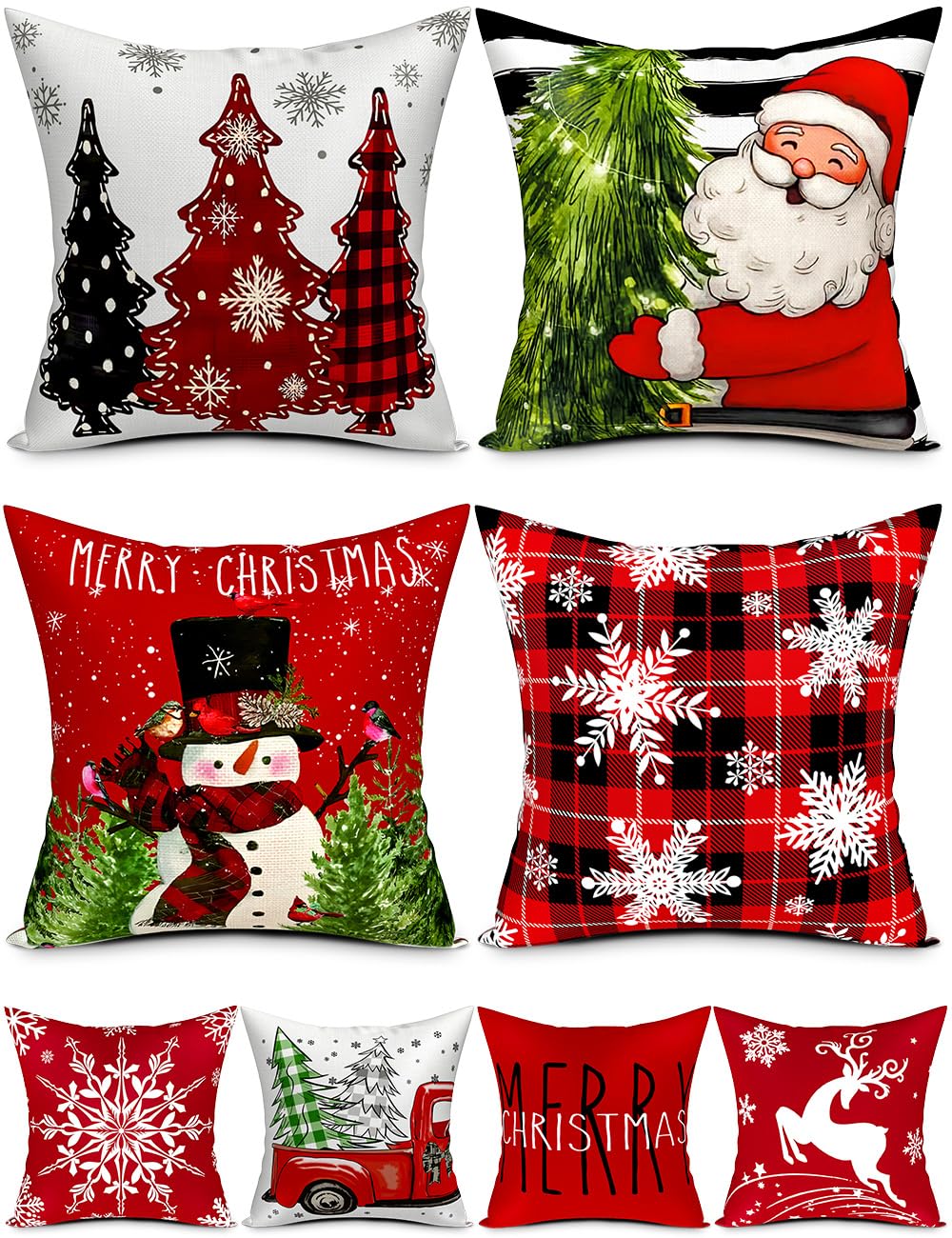 TOYPOPOR Fall Pillow Covers 20x20 4Pcs Double‑Sided Print Autumn Home Decor