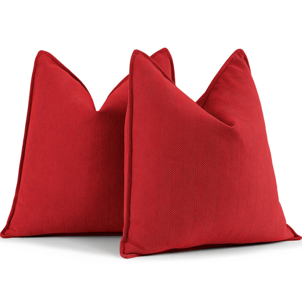 ZWJD Beige Pillow Covers 20x20 Set of 2 Chenille Throw Pillow Covers with Elegant Design Soft and Luxurious Decorative Throw Pillows for Couch, Bed, and Home Decor
