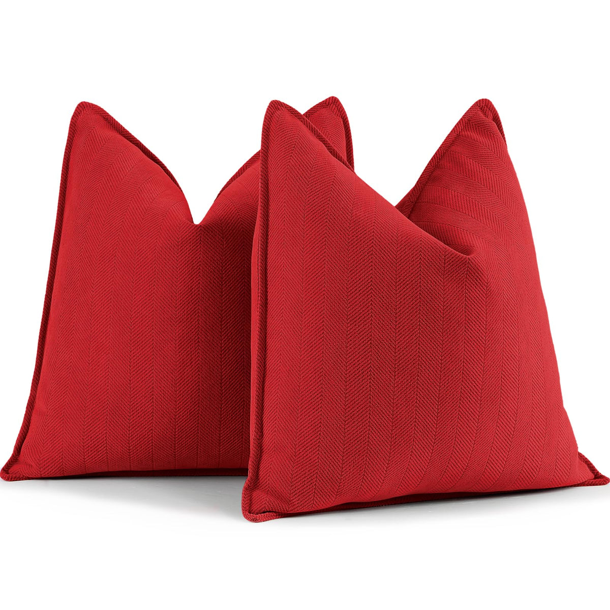 ZWJD Beige Pillow Covers 20x20 Set of 2 Chenille Throw Pillow Covers with Elegant Design Soft and Luxurious Decorative Throw Pillows for Couch, Bed, and Home Decor