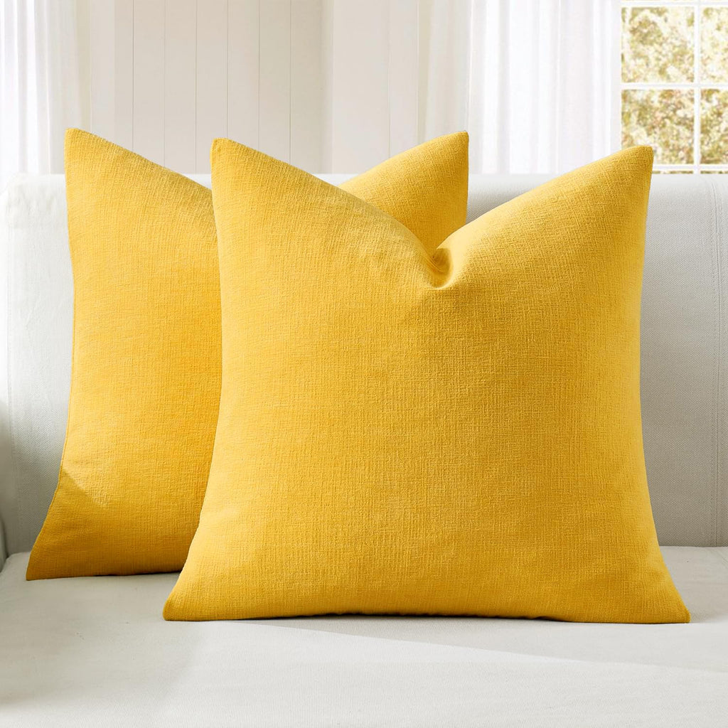 MIULEE Olive Green Chenille Couch Throw Pillow Covers, 18x18