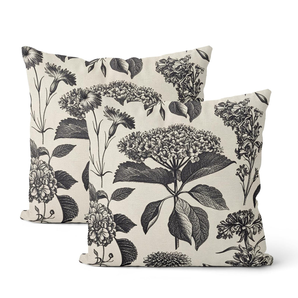 Floral Outdoor Pillow Covers 18x18 Inch Set of 2 Blue Green