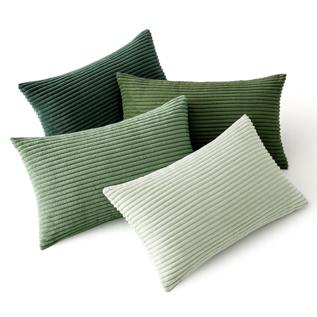 MIULEE Soft Corduroy Decorative Throw Pillow Covers Orange Teal 18x18