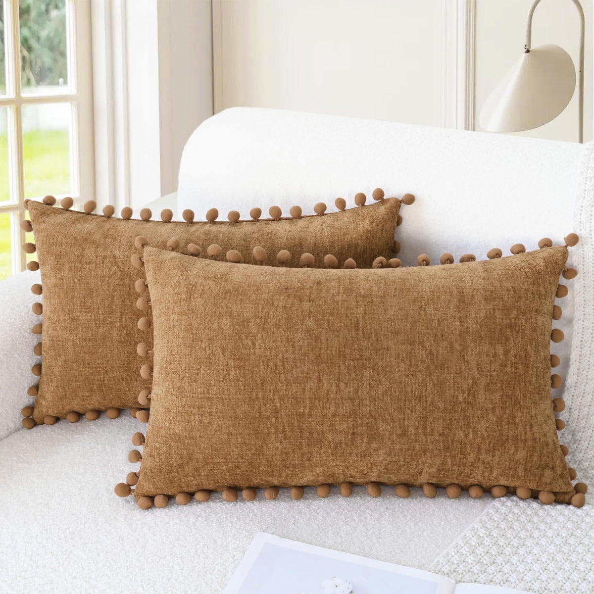CaliTime Decorative Couch Throw Pillow Covers 18 X 18 Inches Gold