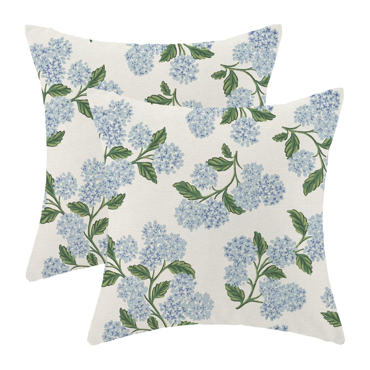 Spring Sage Green Wild Flower Pillow Covers 18x18 Set of 2