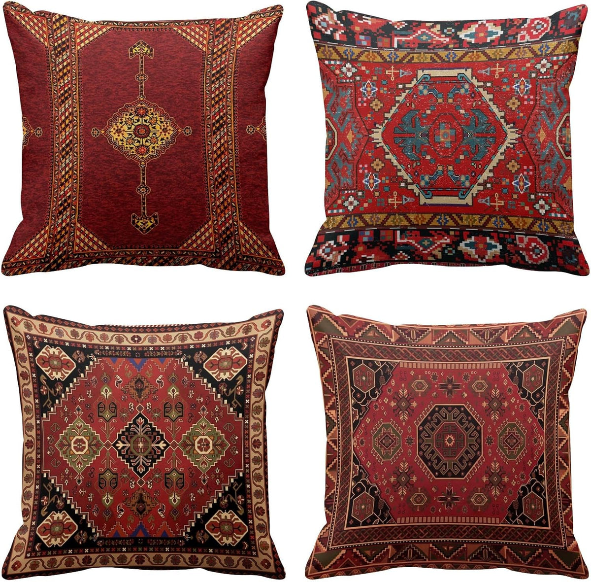 Britimes Throw Pillow Covers Set of 4, 20 x 20 Inch, Moroccan
