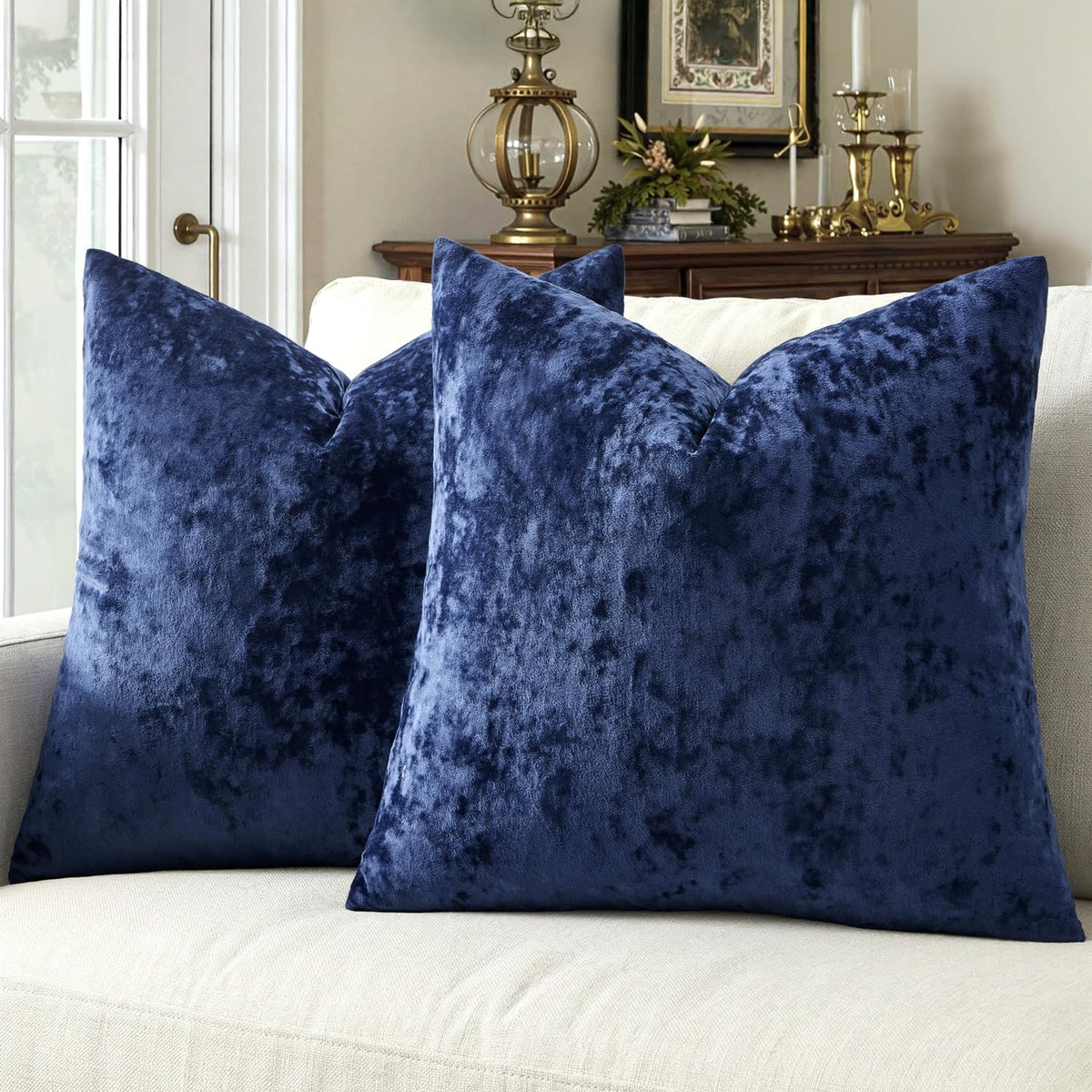 MIULEE Fall Velvet Throw Pillow Covers Burnt Orange 18x18 inch Set of 2