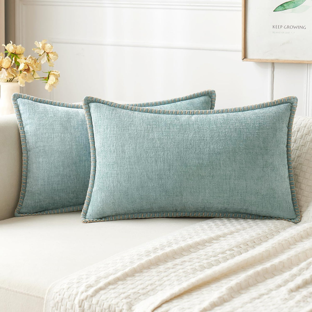 MIULEE Fall Decorative Couch Throw Pillow Covers 18x18 Inch Burnt Orange