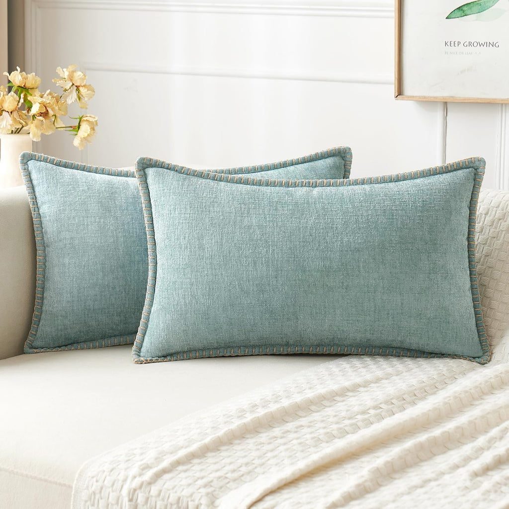 MIULEE Decorative Couch Throw Pillow Covers 18x18 Inch Sage Green 2 Pack