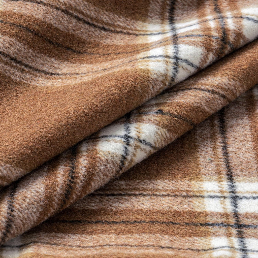 MIULEE Fall Plaid Decorative Pillow Covers Set of 2 20x20 Brown