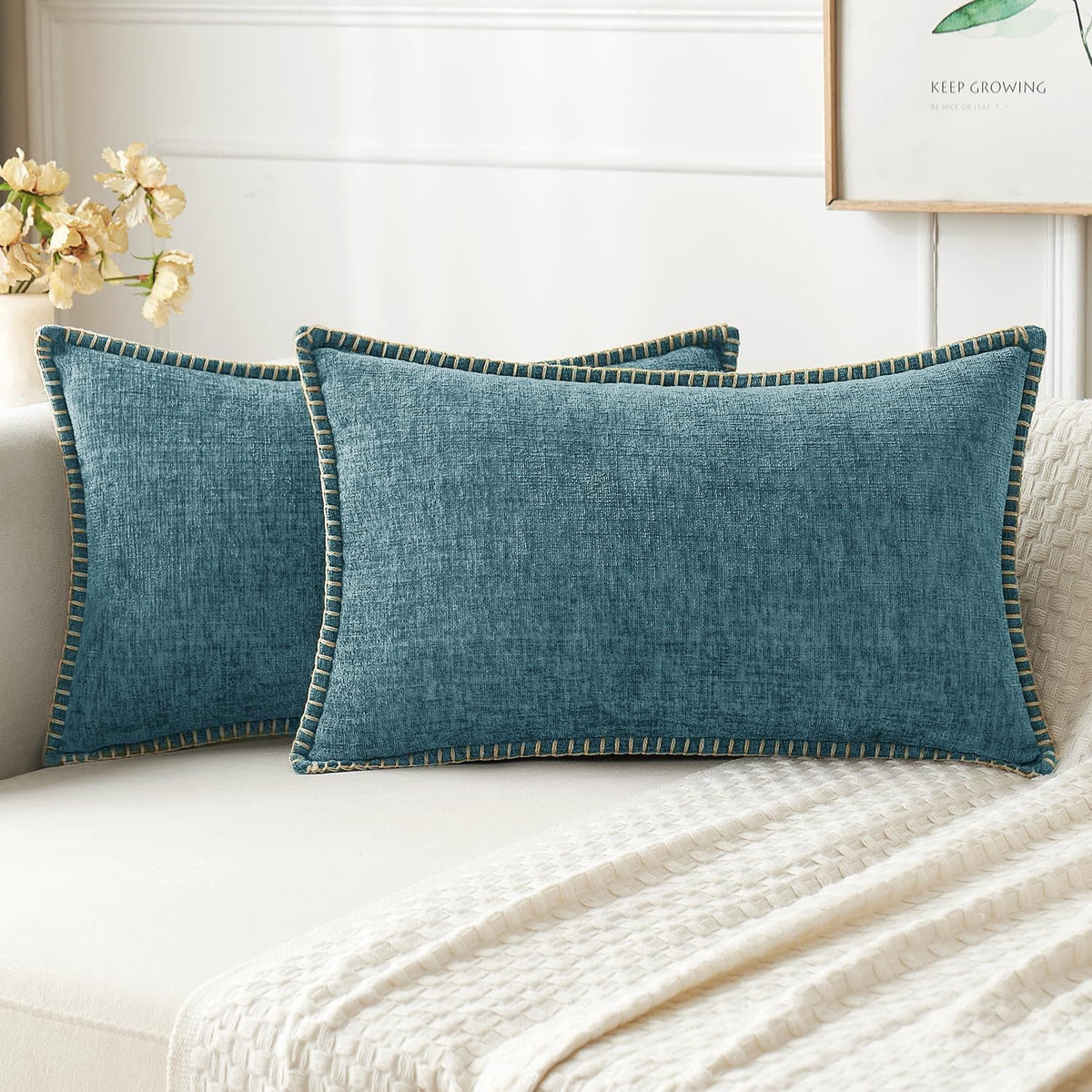 MIULEE Fall Decorative Couch Throw Pillow Covers 18x18 Inch Burnt Orange