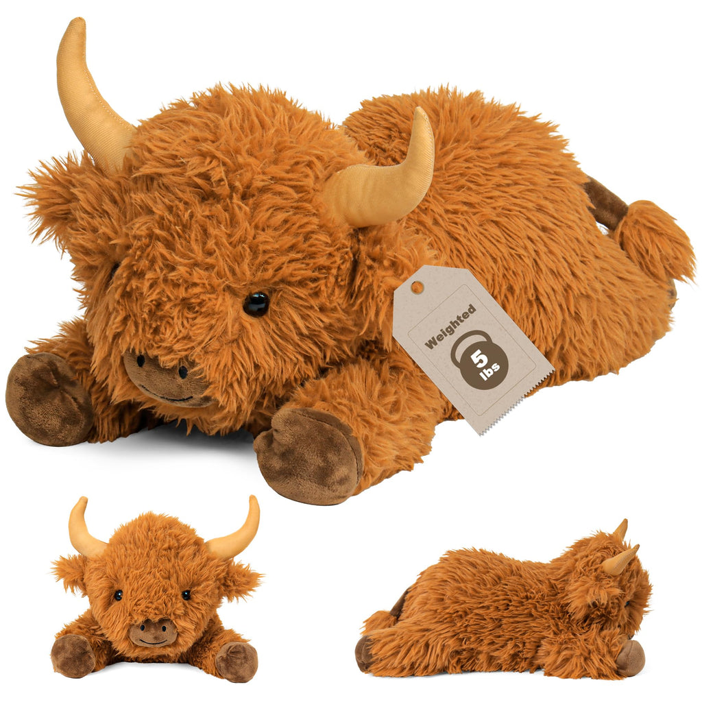 Wepop 5lbs Weighted Stuffed Animals Cat Plush Weighted Stuffed Animal 24in