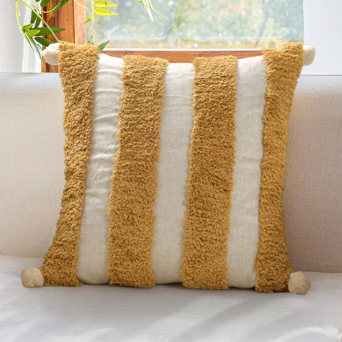 Lumbar Boho Pillow Covers 12x20 Tufted Teal for Couch Bed Teal