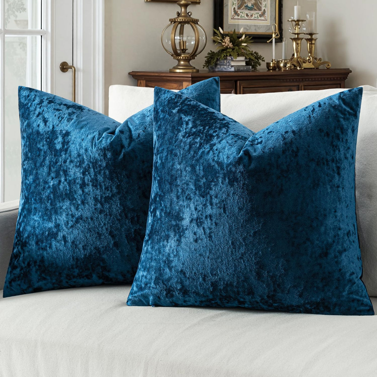 MIULEE Fall Velvet Throw Pillow Covers Burnt Orange 18x18 inch Set of 2