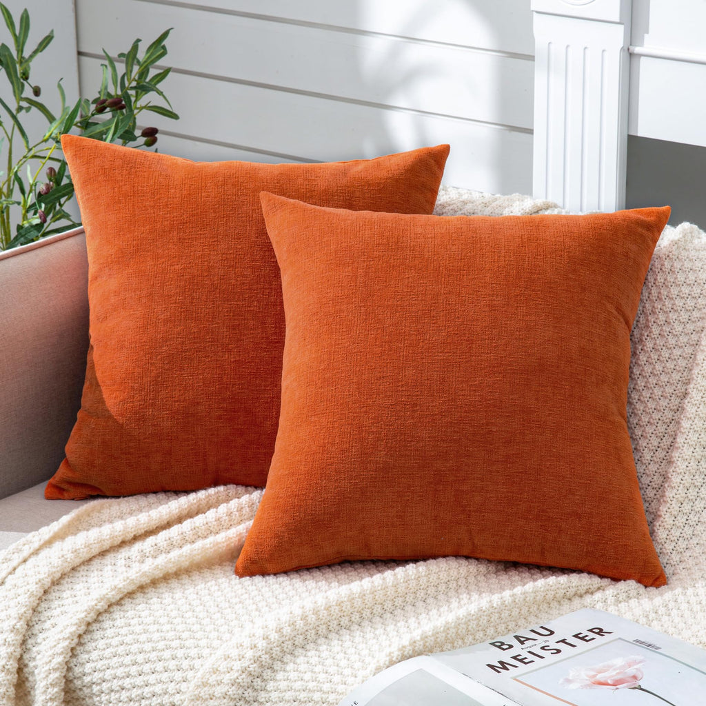 GAWAMAY Lumbar Support Pillow Decorative Rectangle Throw Pillow Covers 12"x20" Inch Set of 2, Soft Chenille Pillowcase for Living Room Bedroom Sofa Couch Cushion Cover Navy Blue 30x50cm (ONLY Covers)