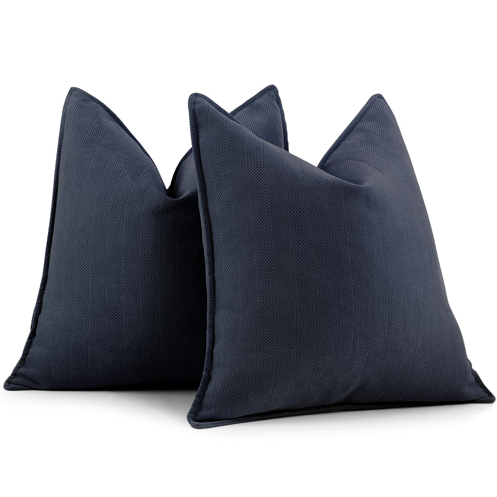 ZWJD Beige Pillow Covers 20x20 Set of 2 Chenille Throw Pillow Covers with Elegant Design Soft and Luxurious Decorative Throw Pillows for Couch, Bed, and Home Decor