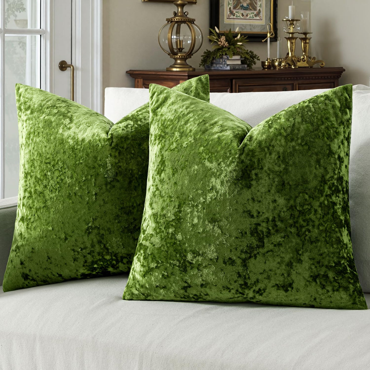 MIULEE Fall Velvet Throw Pillow Covers Burnt Orange 18x18 inch Set of 2