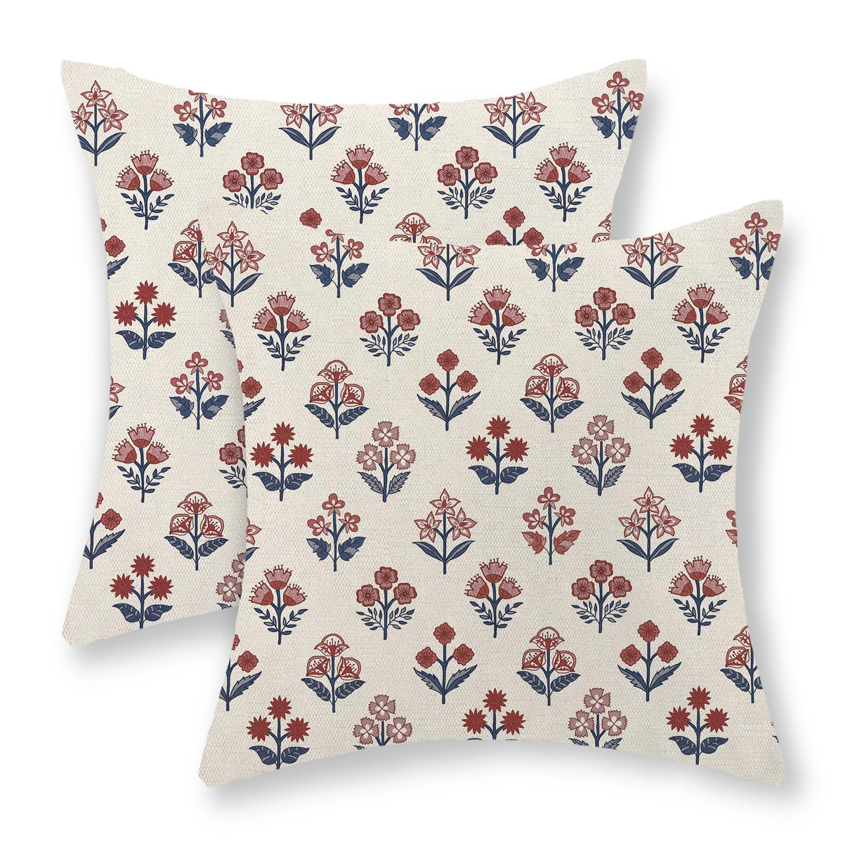 Chinoiserie Pillow Covers 18x18 Set of 2 Blue Green Bird Floral Throw Pillows Vintage Blue Flowers Decorations Outdoor Pillowcase Chinoiserie Decor Farmhouse Linen Cushion Case for Couch Home