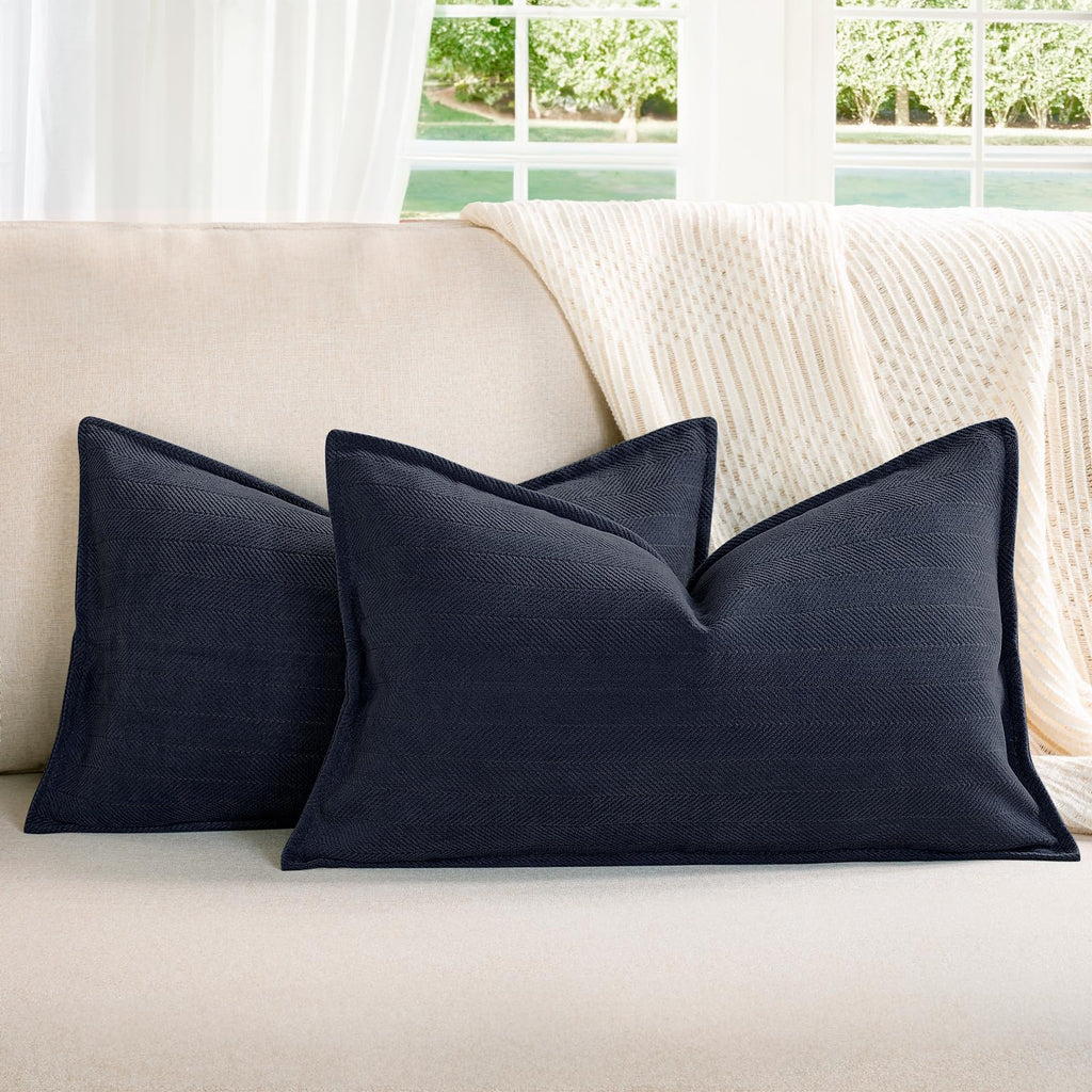 ZWJD Beige Pillow Covers 20x20 Set of 2 Chenille Throw Pillow Covers with Elegant Design Soft and Luxurious Decorative Throw Pillows for Couch, Bed, and Home Decor