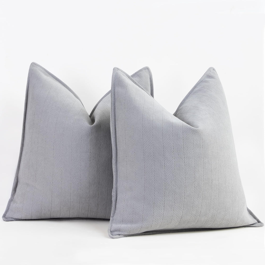 ZWJD Beige Pillow Covers 20x20 Set of 2 Chenille Throw Pillow Covers with Elegant Design Soft and Luxurious Decorative Throw Pillows for Couch, Bed, and Home Decor