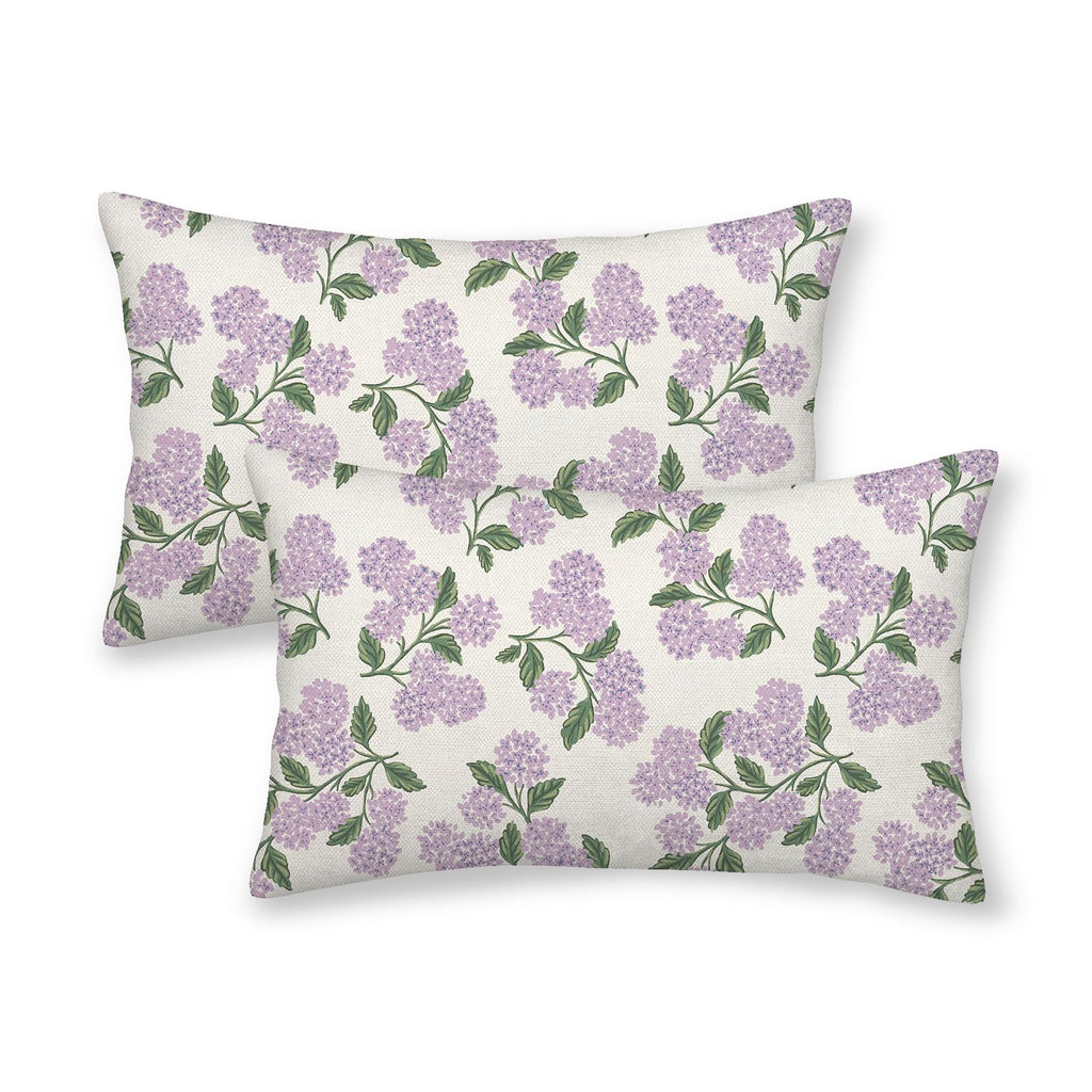 Floral Outdoor Pillow Covers 18x18 Inch Set of 2 Blue Green