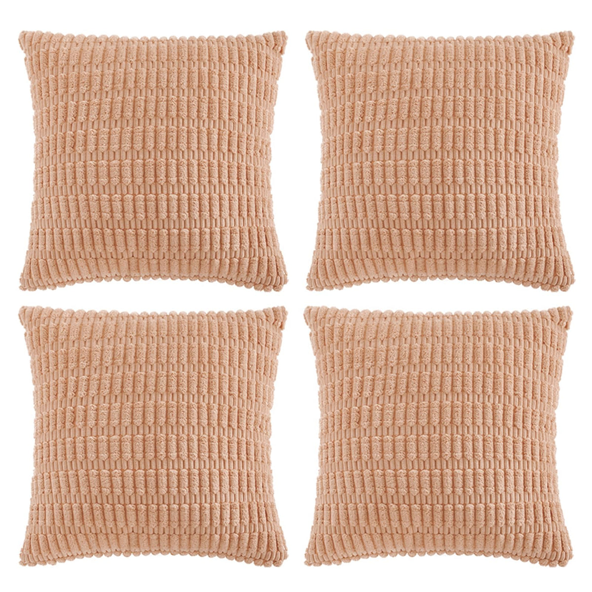 Fancy Homi 4 Packs Decorative Throw Pillow Covers for Living Room Couch Bed, Modern Farmhouse Boho Home Décor Accent Cushion Case, 18" x 18", Neutral