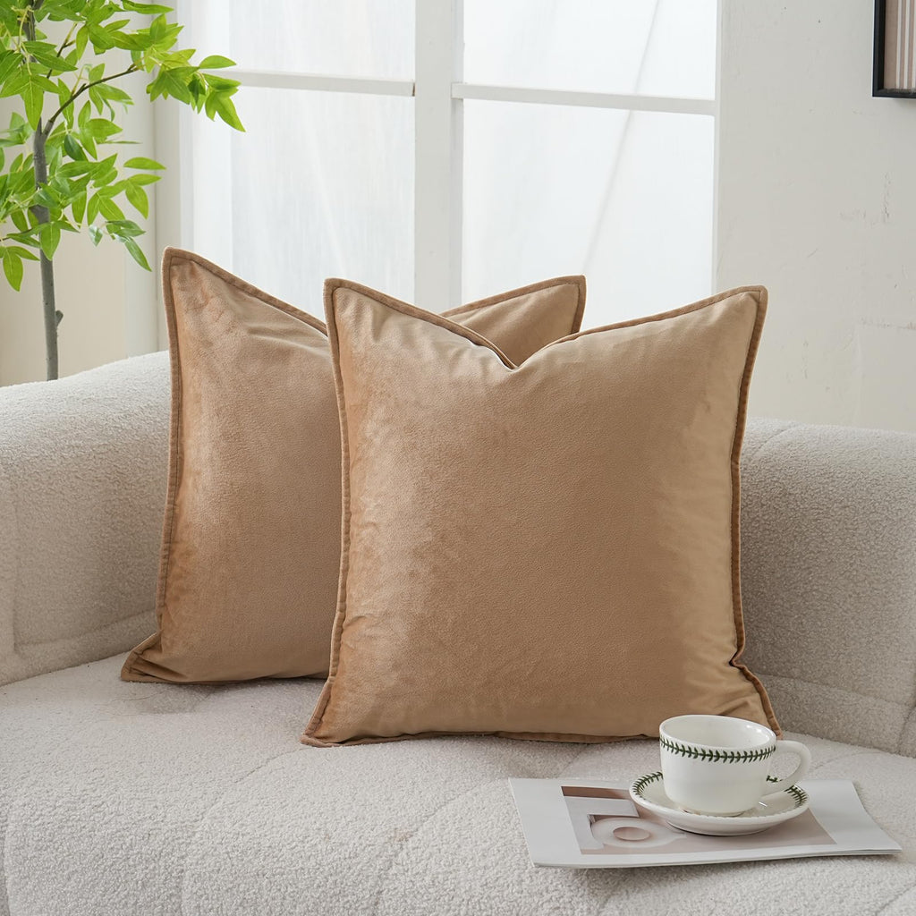 Velvet Navy Blue Throw Pillow Covers 18”x18”Pack of 2 Soft Decorative