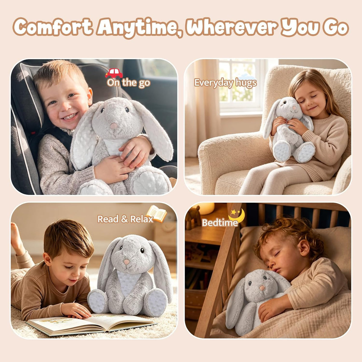 Bounny Vibrating Pillow, Sensory Pillow for Autistic Kids 1-3