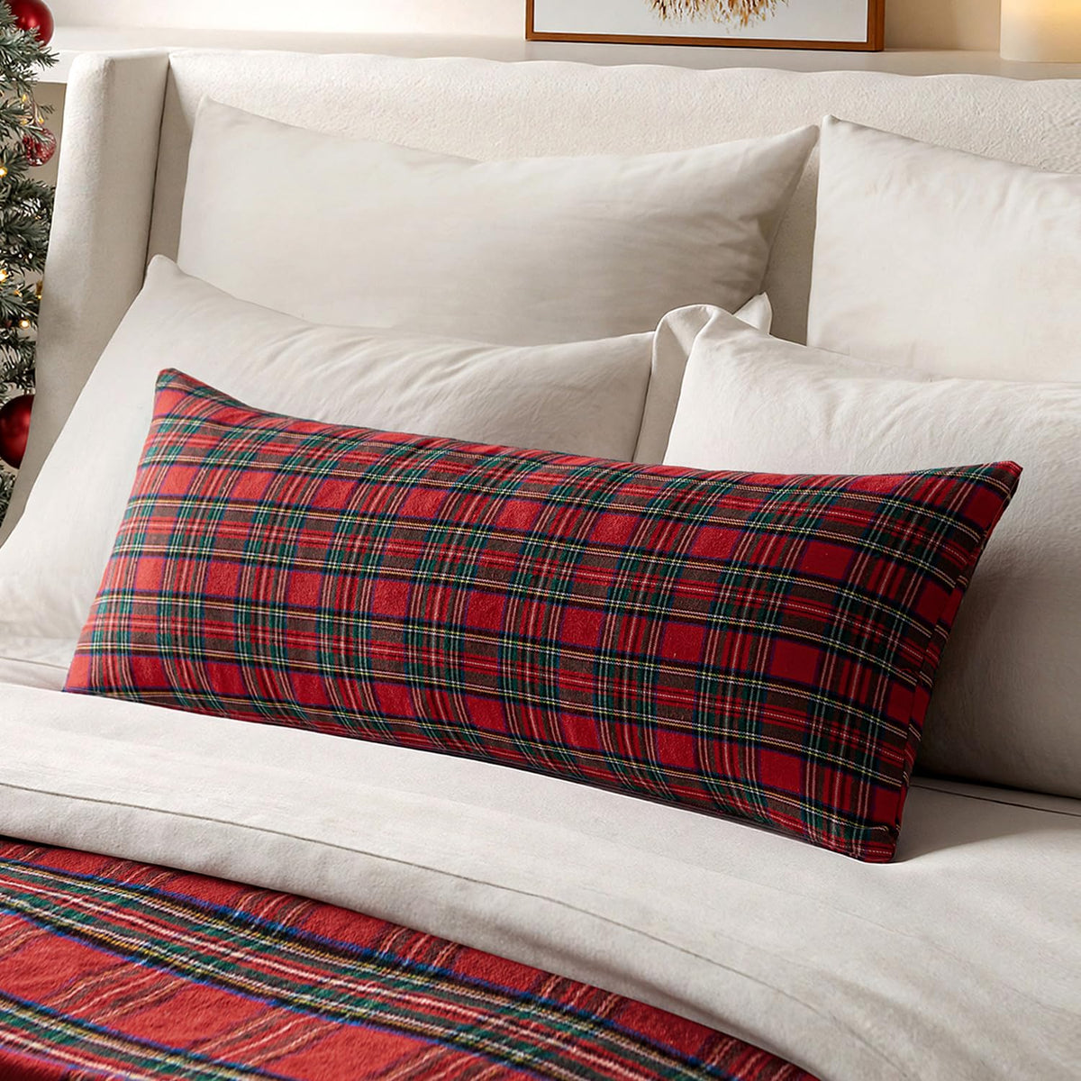 MIULEE Fall Plaid Pillow Covers Scottish Tartan 18x18 Brown