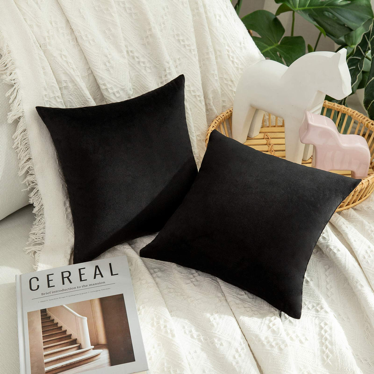 MIULEE Velvet Fall Throw Pillow Covers 20x20 Inch Pack of 2 Burnt Orange