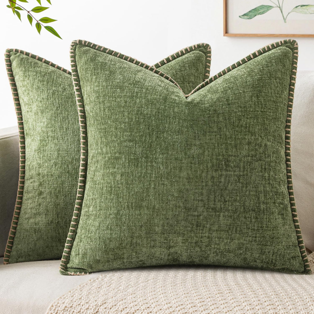 MIULEE Fall Decorative Couch Throw Pillow Covers 18x18 Inch Burnt Orange