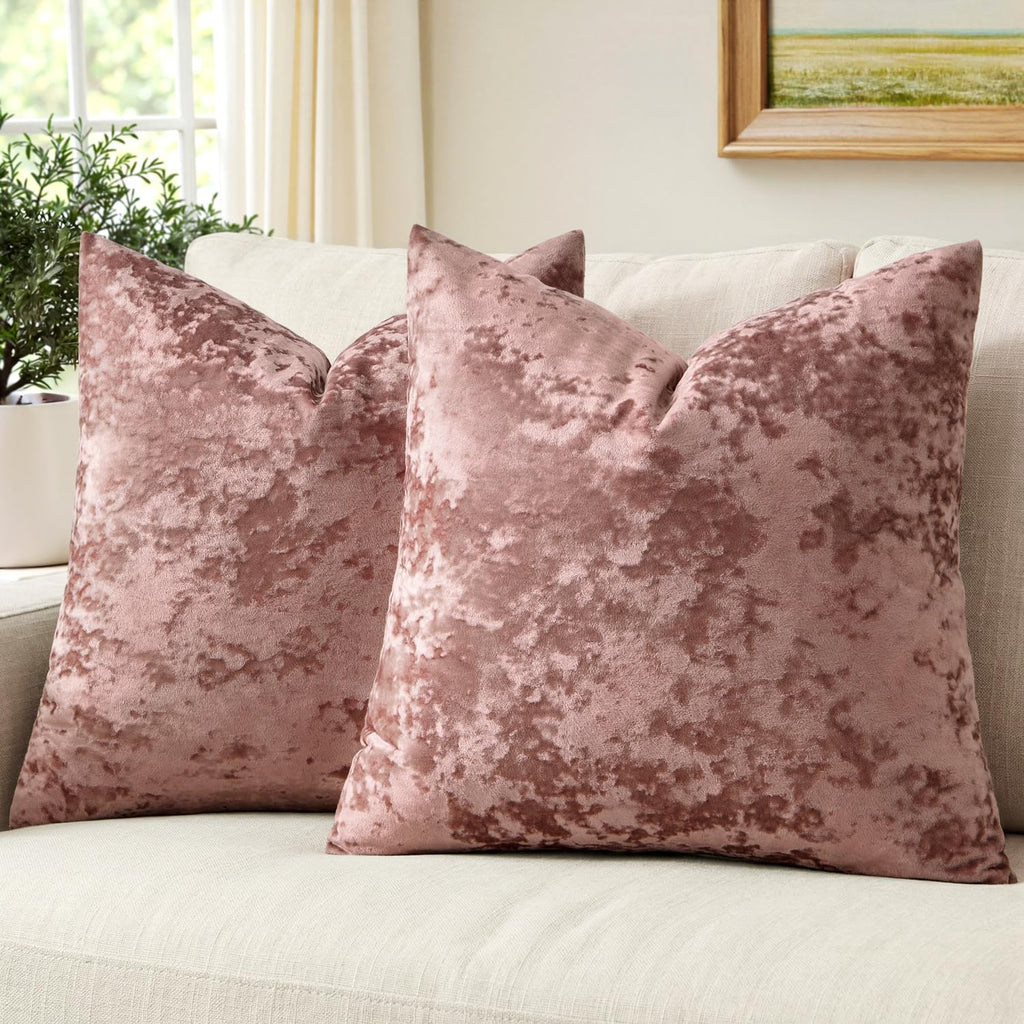 MIULEE Fall Velvet Throw Pillow Covers Burnt Orange 18x18 inch Set of 2