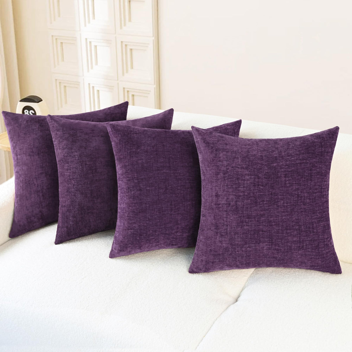 CaliTime Decorative Couch Throw Pillow Covers 18 X 18 Inches Medium Grey