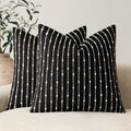Foindtower Decorative Striped Boucle Throw Pillow Covers 20x20 Inch Camel