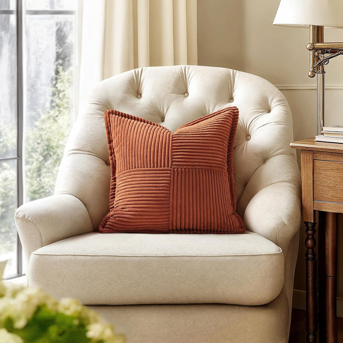 MIULEE Fall Rust Decorative Throw Pillow Covers for Couch 18x18 Inch